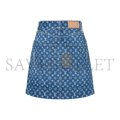 LOUIS VUITTON MONOGRAM DENIM MINI SKIRT 1AHIAK